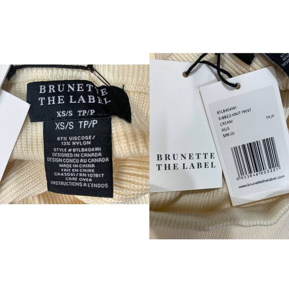 NEW Brunette The Label Cream KNIT Ribbed Pants | XS/S - Picture 5 of 13